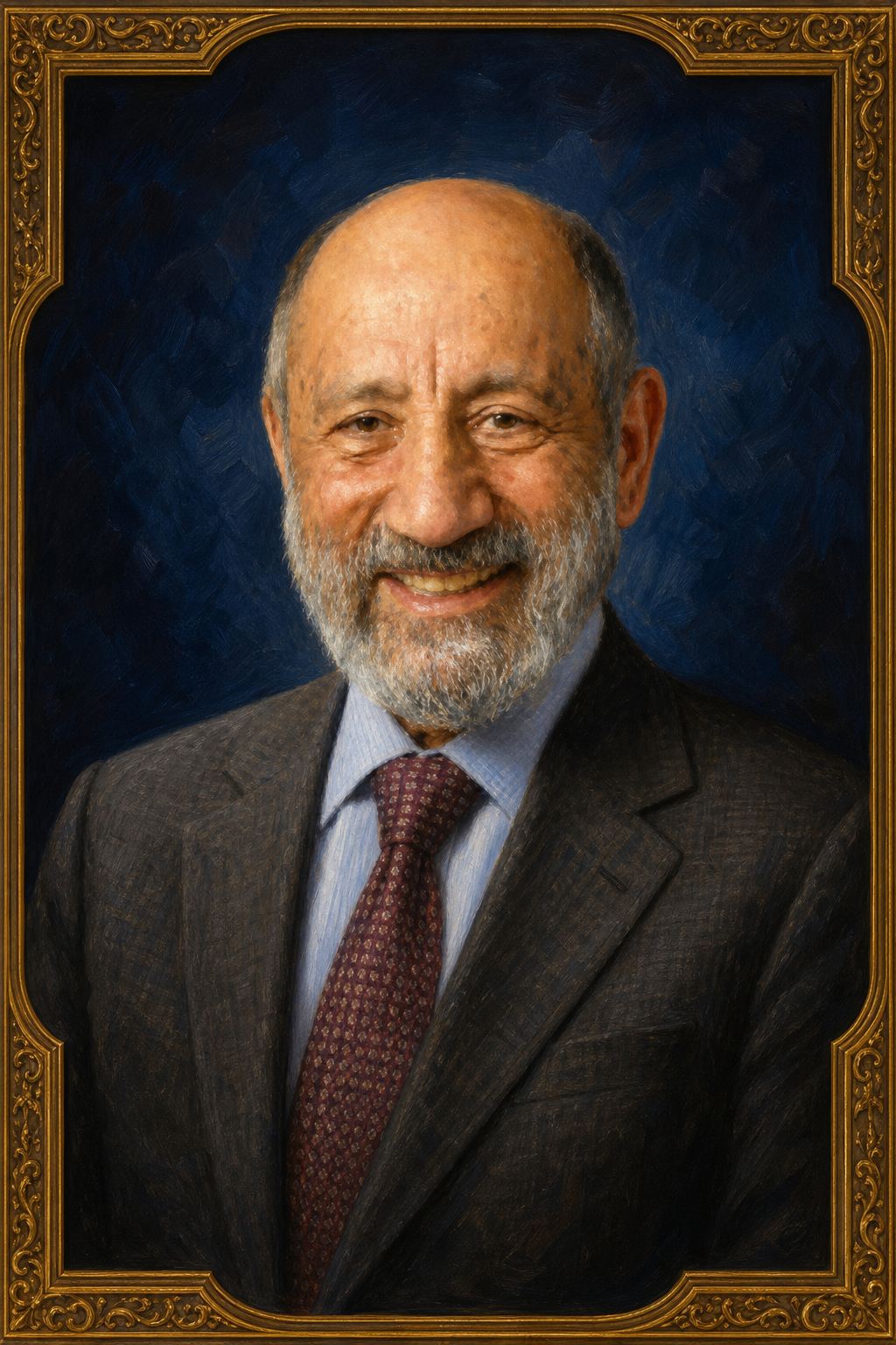 Dr. Zarjon Baha — illustrated portrait, Afghan civil engineer and Purdue University Professor Emeritus