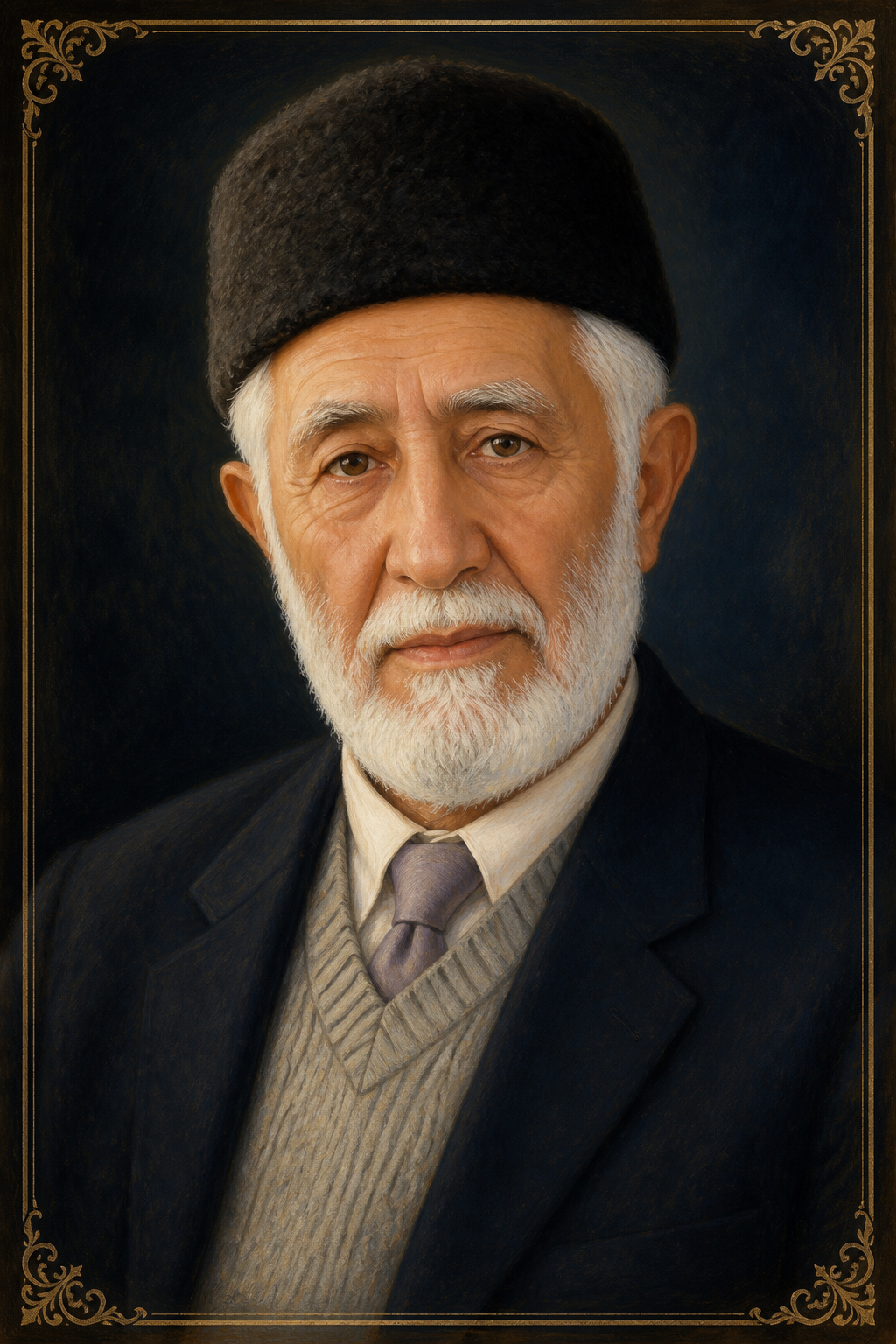 Professor Said Alef Shah Ghazanfar — illustrated portrait, Afghan medical scientist and educator